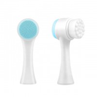 Face Brush,Facial Cleaning Brush Scrubber Silicone Manual Dual Face Wash Brush