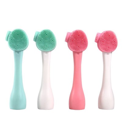 Multi-Functional Household Scrubber Groove Silicone Cleaning Brush With Handle